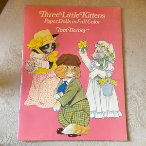 Vintage Three Little Kittens paper dolls in full color by Tom Tierney, 4 dolls